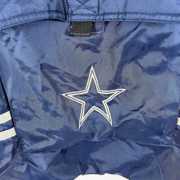 VTG 90s Dallas Cowboys Puma Half Zip Jacket Youth Large Blue Removable Sleeves - Picture 4 of 15